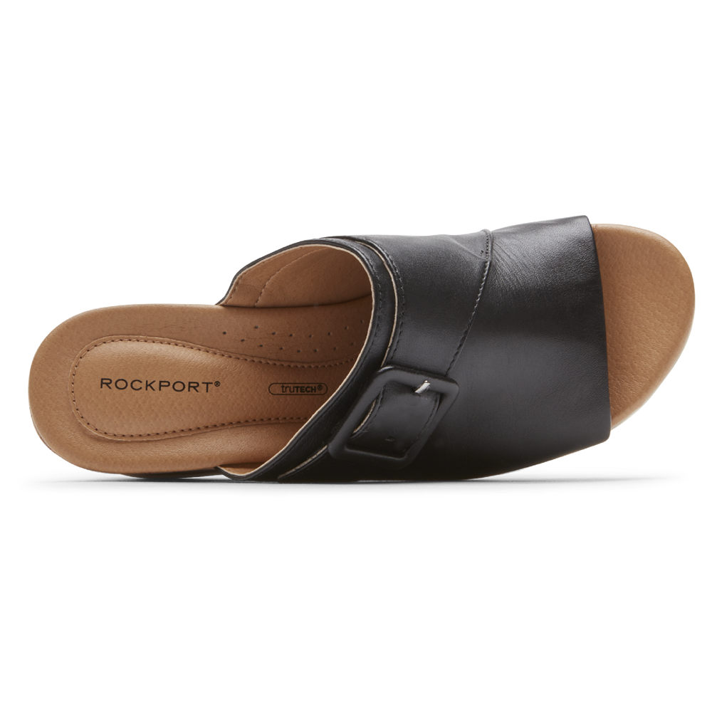 Rockport Badtofflor Dam Svarta - Lyla Buckle - XAUQP8296